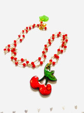 Load image into Gallery viewer, Retro Cherry Beaded Necklace by Rosie Rose Parker