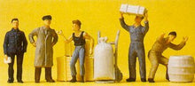 Load image into Gallery viewer, Preiser 14147 HO Scale Loading Dock Workers -- pkg(5)