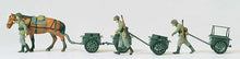Load image into Gallery viewer, Preiser 16547 HO Scale Military German Army WWII Unpainted Horse Infantry Carts