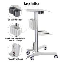Load image into Gallery viewer, Yescom Rolling Laptop Cart with Power Outlet