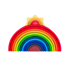 Load image into Gallery viewer, **Pre-order (Ships in 1-2 Weeks)**5-Piece Stained Mini Wooden Sun Rainbow Stacker