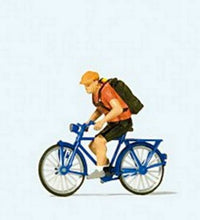 Load image into Gallery viewer, Preiser 28175 HO Scale Bicycle Courier -- With Bicycle
