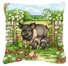 Load image into Gallery viewer, Pigs Rosie and Piglets Canvas Decorative Pillow CDCO0375PW1414