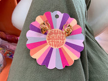 Load image into Gallery viewer, Gold Puffy Titanium Charm Earrings