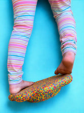 Load image into Gallery viewer, **Pre-order (Ships in 3-4 Weeks)**Flower-shaped Balance Board for Stepping Stones in Rainbow Confetti