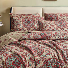 Load image into Gallery viewer, Tache Bohemian Desert Medallion Boteh Paisley Taupe Quilted Pillow Shams (TJ3502)