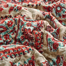 Load image into Gallery viewer, Tache Bohemian Desert Medallion Boteh Paisley Orange Blue Taupe Quilt Set (TJ3502)