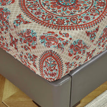 Load image into Gallery viewer, Tache Bohemian Desert Medallion Boteh Paisley Taupe Fitted Sheet / Flat Sheet (TJ3502)