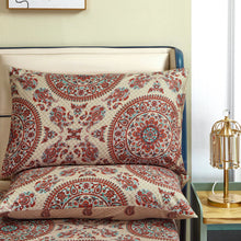 Load image into Gallery viewer, Tache Bohemian Desert Medallion Boteh Paisley Taupe Fitted Sheet / Flat Sheet (TJ3502)