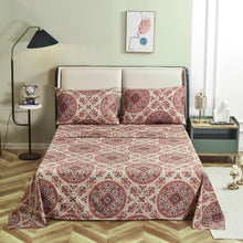 Load image into Gallery viewer, Tache Bohemian Desert Medallion Boteh Paisley Taupe Fitted Sheet / Flat Sheet (TJ3502)