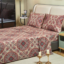 Load image into Gallery viewer, Tache Bohemian Desert Medallion Boteh Paisley Taupe Fitted Sheet / Flat Sheet (TJ3502)