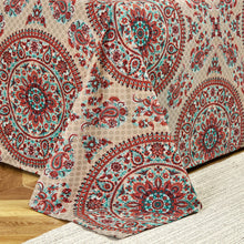 Load image into Gallery viewer, Tache Bohemian Desert Medallion Boteh Paisley Taupe Fitted Sheet / Flat Sheet (TJ3502)