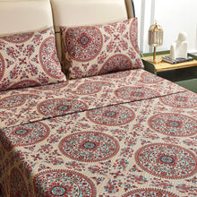 Load image into Gallery viewer, Tache Bohemian Desert Medallion Boteh Paisley Taupe Fitted Sheet / Flat Sheet (TJ3502)