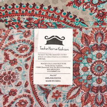 Load image into Gallery viewer, Tache Bohemian Desert Medallion Boteh Paisley Taupe Fitted Sheet / Flat Sheet (TJ3502)