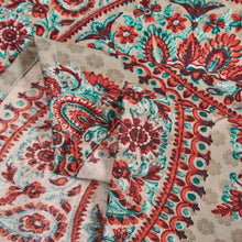Load image into Gallery viewer, Tache Bohemian Desert Medallion Boteh Paisley Taupe Fitted Sheet / Flat Sheet (TJ3502)