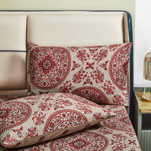 Load image into Gallery viewer, Tache Bohemian Desert Medallion Boteh Paisley Taupe Fitted Sheet / Flat Sheet (TJ3502)