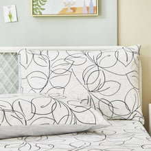 Load image into Gallery viewer, Tache Modern Abstract Leaf Line Art Foliage White Grey Black Gold Pillowcases (TJ3571)