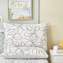 Load image into Gallery viewer, Tache Modern Abstract Leaf Line Art Foliage White Grey Black Gold Pillowcases (TJ3571)
