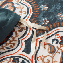 Load image into Gallery viewer, Tache Rustic Paisley Mandala Palace Floral Watercolor Dark Teal Duvet Cover (KF174)
