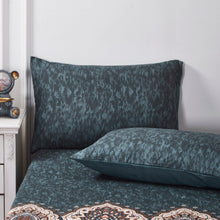 Load image into Gallery viewer, Tache Rustic Paisley Mandala Palace Floral Watercolor Dark Teal Fitted Sheet / Flat Sheet (KF174)