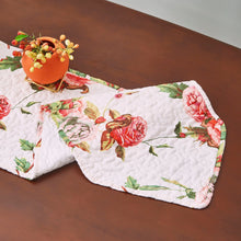 Load image into Gallery viewer, DaDa Bedding Romantic Roses Pink White Lovely Floral Quilted Dining Table Runner (879)