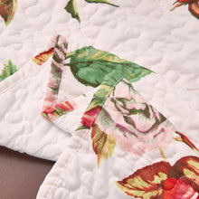 Load image into Gallery viewer, DaDa Bedding Romantic Roses Pink White Lovely Floral Quilted Dining Table Runner (879)