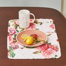 Load image into Gallery viewer, DaDa Bedding Set of 4-Pieces Romantic Roses Pink Floral Quilted Dining Placemats 13” x 19” (879)