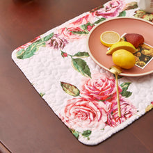 Load image into Gallery viewer, DaDa Bedding Set of 4-Pieces Romantic Roses Pink Floral Quilted Dining Placemats 13” x 19” (879)