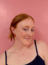 Load image into Gallery viewer, Orange Sparkly Album Dangle Earring
