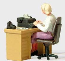 Load image into Gallery viewer, Preiser 28094 HO Scale Secretary At Her Desk