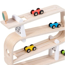 Load image into Gallery viewer, **Pre-order (Ships in 2-3 Weeks)**Wooden Ramp Racer with 4 Cars
