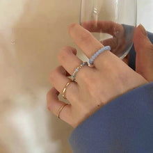 Load image into Gallery viewer, Korean Style Minimalism Crystal Ring Set