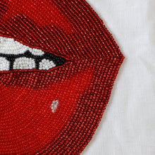 Load image into Gallery viewer, Beaded Biting Lips Wall Art