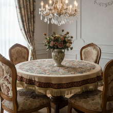 Load image into Gallery viewer, Tache Festive Red Yuletide Blooms Tapestry Tablecloths (5598)