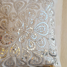 Load image into Gallery viewer, Ivory Sequin Throw Pillow Cover - Sparkly Cushion for Spring/Summer Gift