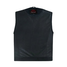 Load image into Gallery viewer, Mens Black Denim Motorcycle Vest with Concealed Snaps &amp; Zipper