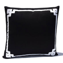 Load image into Gallery viewer, Black White Greek Key Pillow Cover