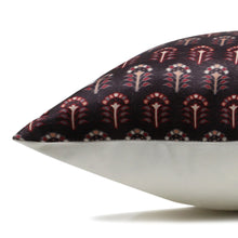 Load image into Gallery viewer, Block Print Paisley Pillow Cover, Floral Brown Pillow Cover