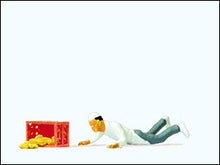 Load image into Gallery viewer, Preiser 28135 HO Scale Individual Figure -- Caution! Wet Floor