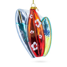 Load image into Gallery viewer, Surfing Boards Glass Christmas Ornament