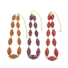 Load image into Gallery viewer, Marigold &amp; Gold Lame’ Beaded Amelia Necklace