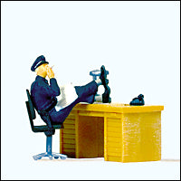 Load image into Gallery viewer, Preiser 29089 HO Scale Individual Figure -- USA Seated Policeman