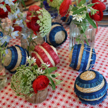 Load image into Gallery viewer, Ruffle straw balls, set of four, blue