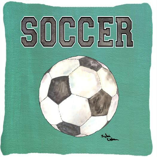 Soccer   Canvas Throw Pillow - 14x14 Decorative Pillow – Art for Your Home & Patio