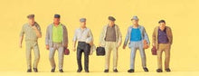 Load image into Gallery viewer, Preiser 14086 HO Scale Passengers -- Male Commuters on Way to Train pkg(6)