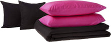 Load image into Gallery viewer, Tache Cotton Hot Pink Black Reversible Comforter Set With Zipper Cover