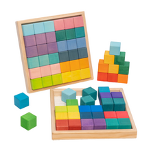 Load image into Gallery viewer, **Pre-order (Ships in 2-3 Weeks)**36 Pcs STAINED Rainbow Mosaic Building Blocks in Pastel/Macaron Colors