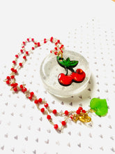 Load image into Gallery viewer, Retro Cherry Beaded Necklace by Rosie Rose Parker