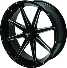 Load image into Gallery viewer, QuadBoss, QuadBoss Slicer 20x7 PowerSports Wheels with Limited Edition Bull Logo Center Caps