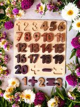 Load image into Gallery viewer, Natural Wooden Alphabet Letters and Numbers Puzzle